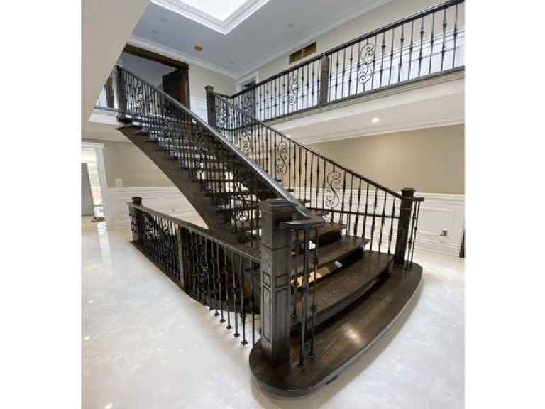 black iron railings