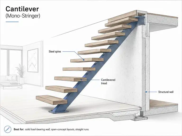 cantilever floating stairs