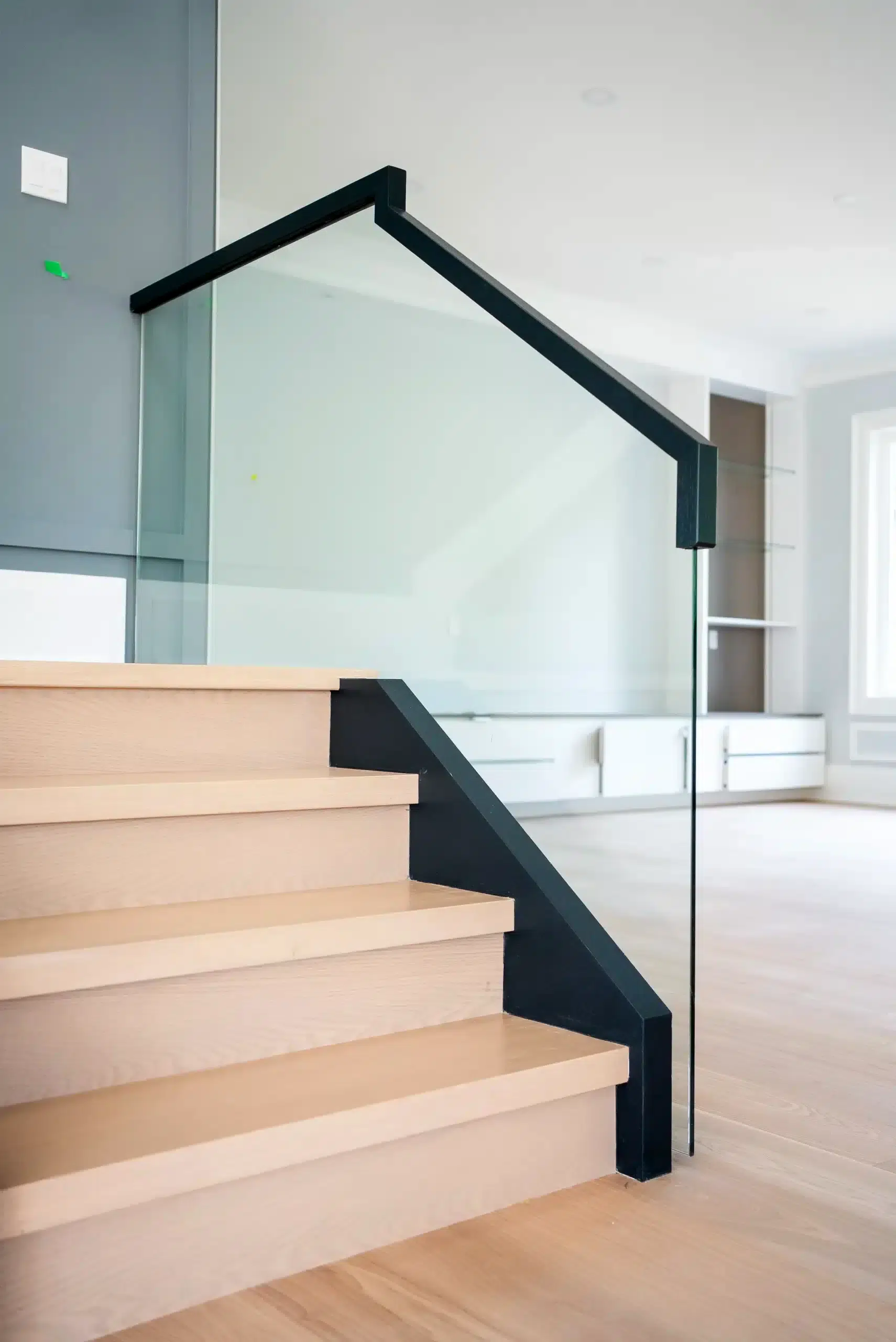 Angled Handrail Glass Railing Detail