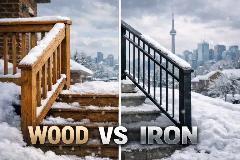 Wood vs. Iron Railings for Outdoor Stairs: Best Choices for Toronto’s Harsh Winters