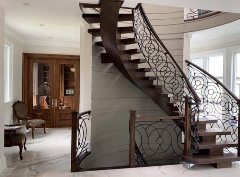 curved stairs interior design