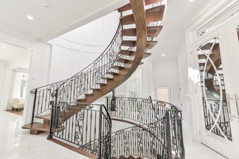modern curved floating stairs
