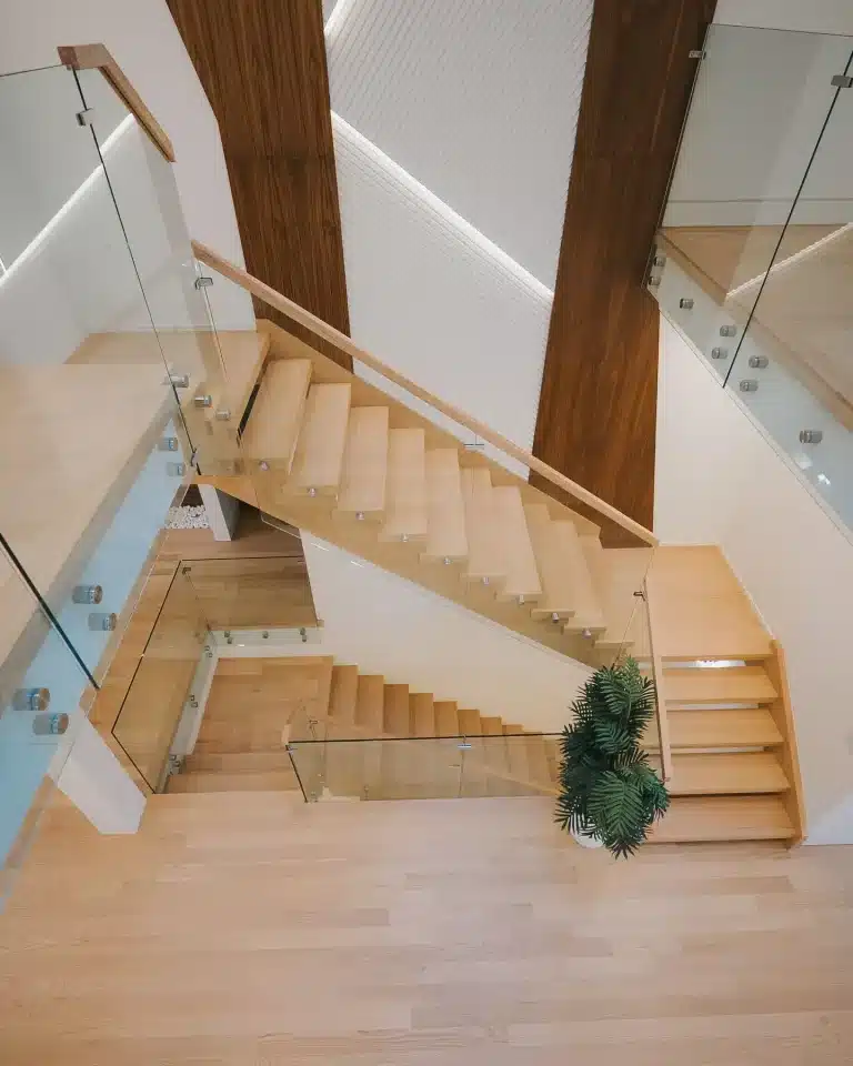floating stair and railings