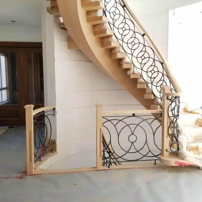 interior railings for commercial space with high traffic stair area