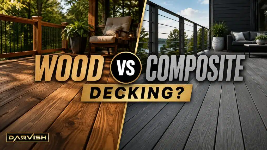 deck railing wood or composite