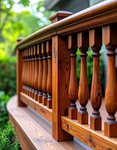 Elegant Mahogany Spindle Railing